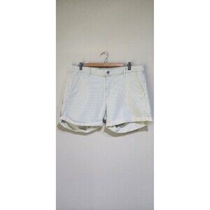 Levi's Shorts Womens 33 Blue & White Folded Hem Stripe Shorts